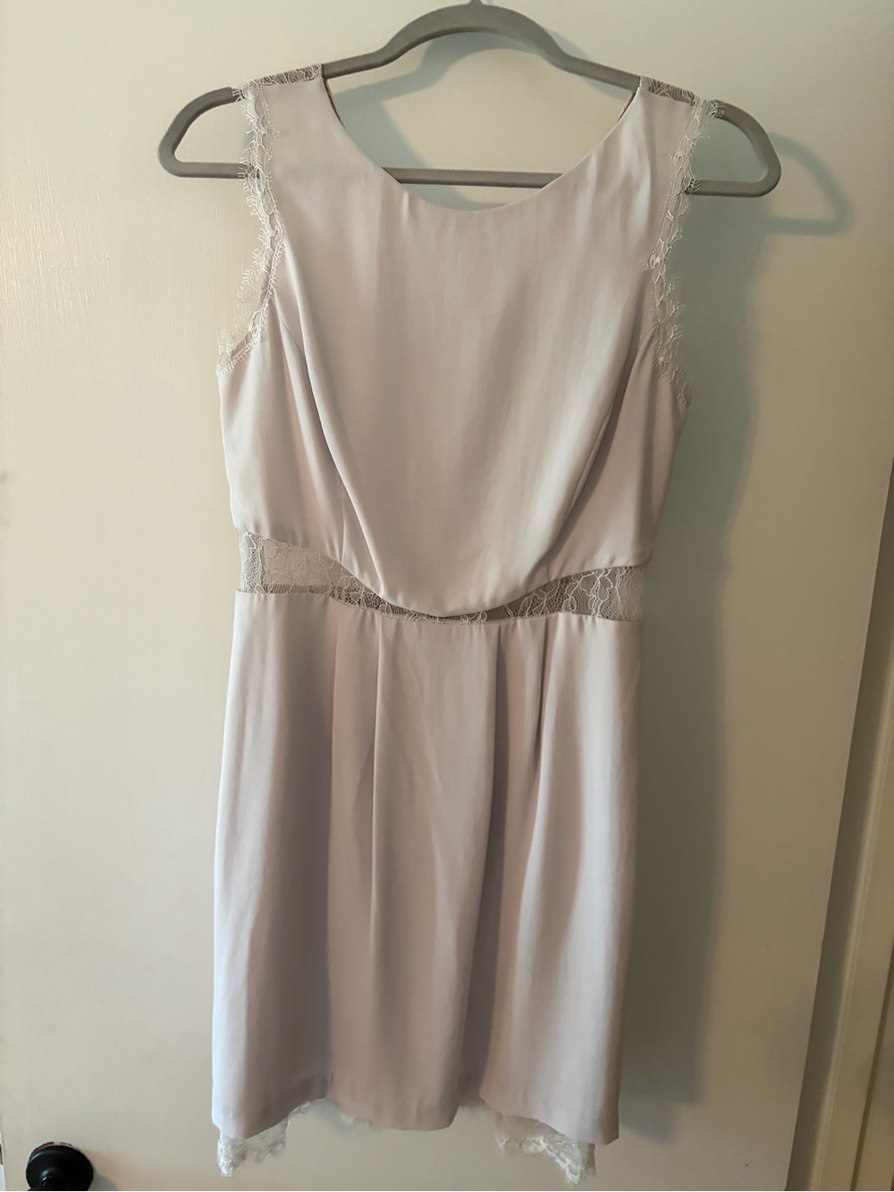 BCBG Women's Lace-Trim Slip Dress in Light Lavender